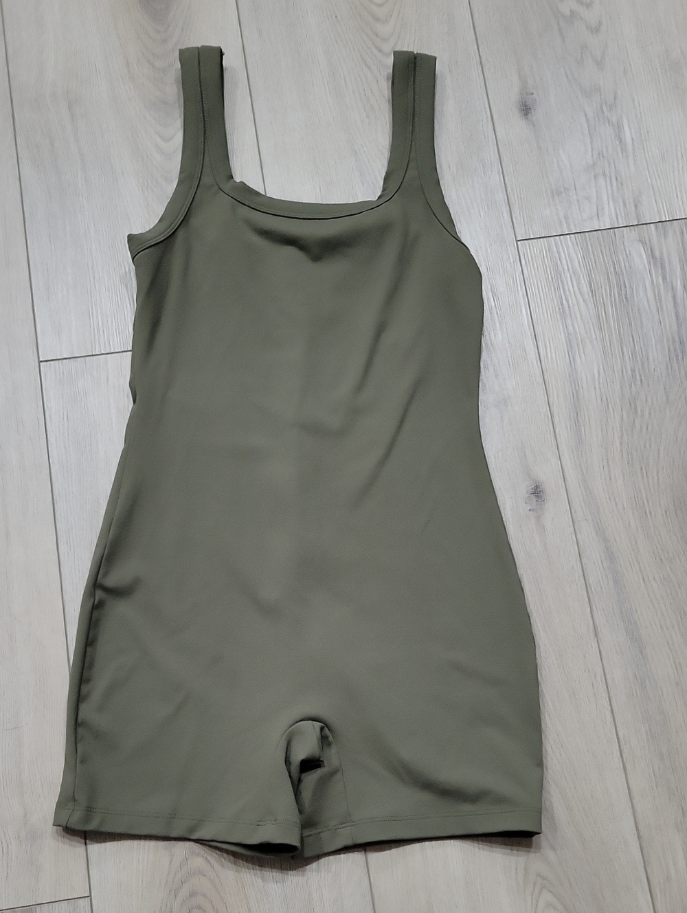 Olive Green Scoop Neck Romper Jumpsuit